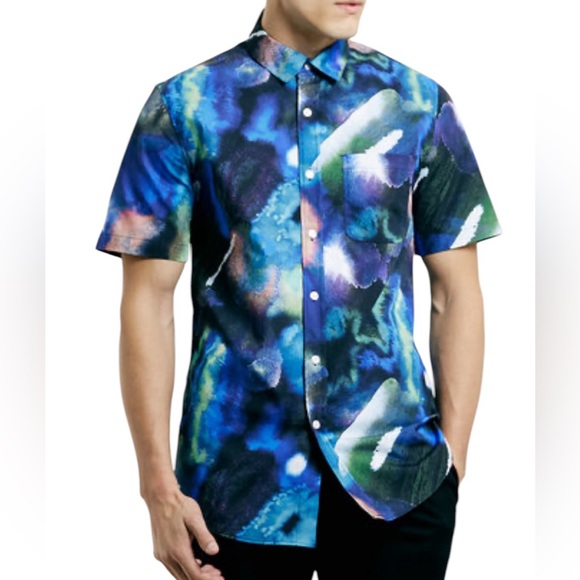 Topman Other - Topman Watercolor Short Sleeve Shirt